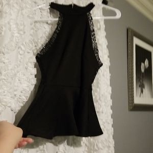 Black lace halter top